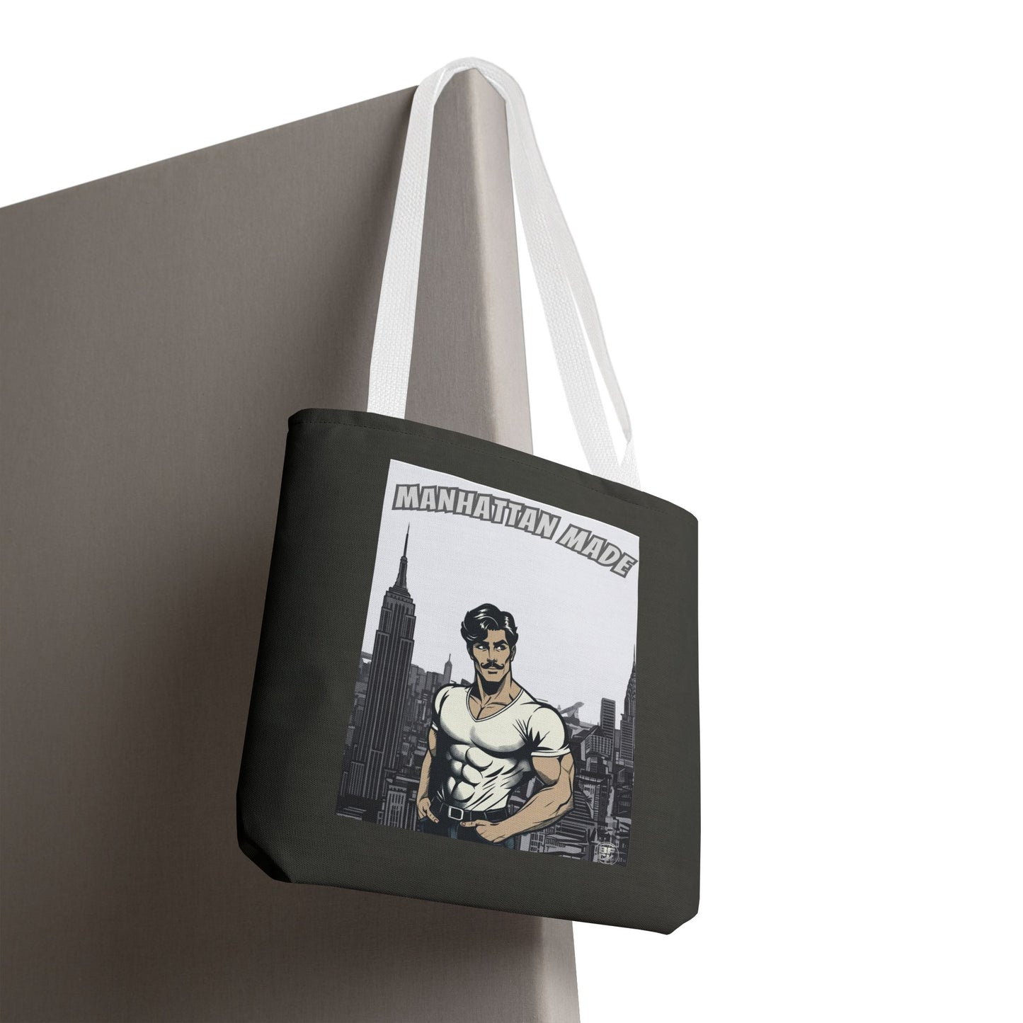 Tote Bag — "Manhattan Made" Vintage NYC Muscleman Graphic Tote