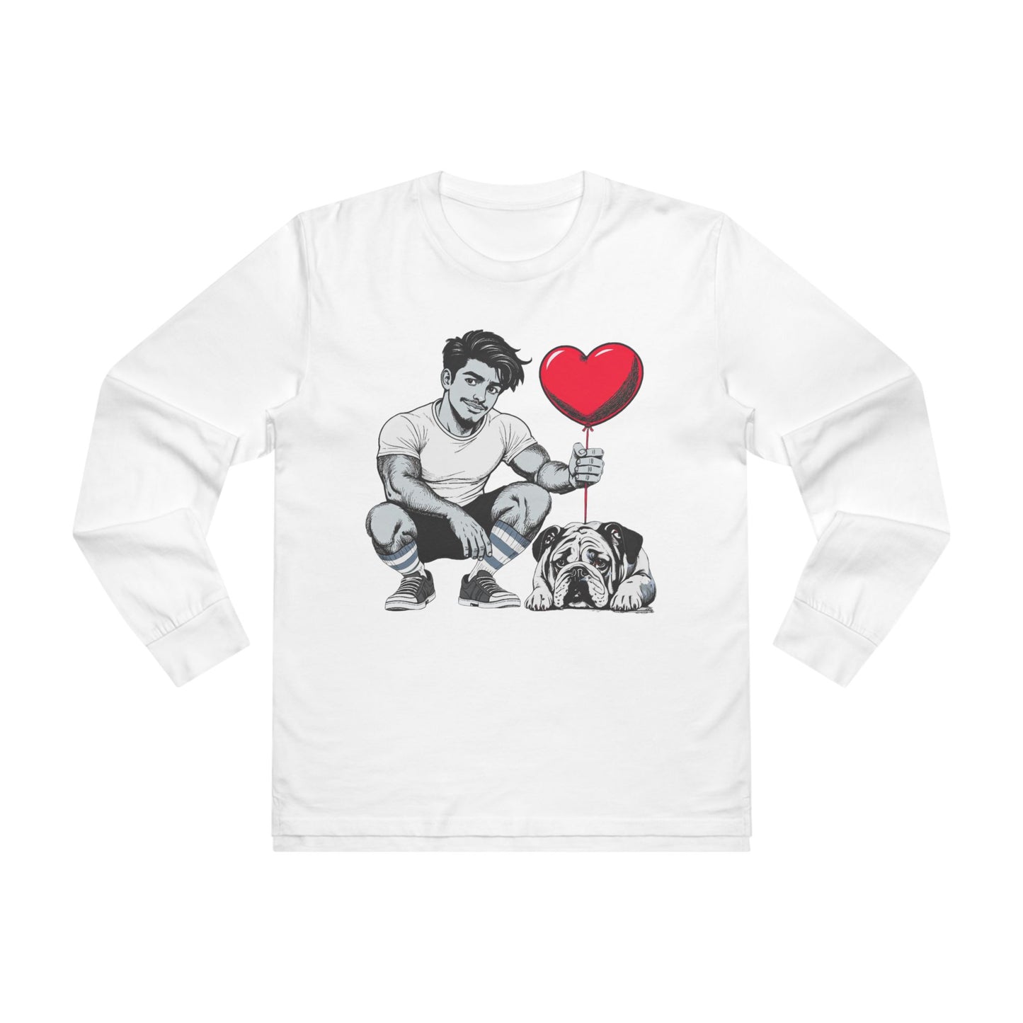 Puppy Love, Beefcake Style, Men’s Long sleeve Tee,