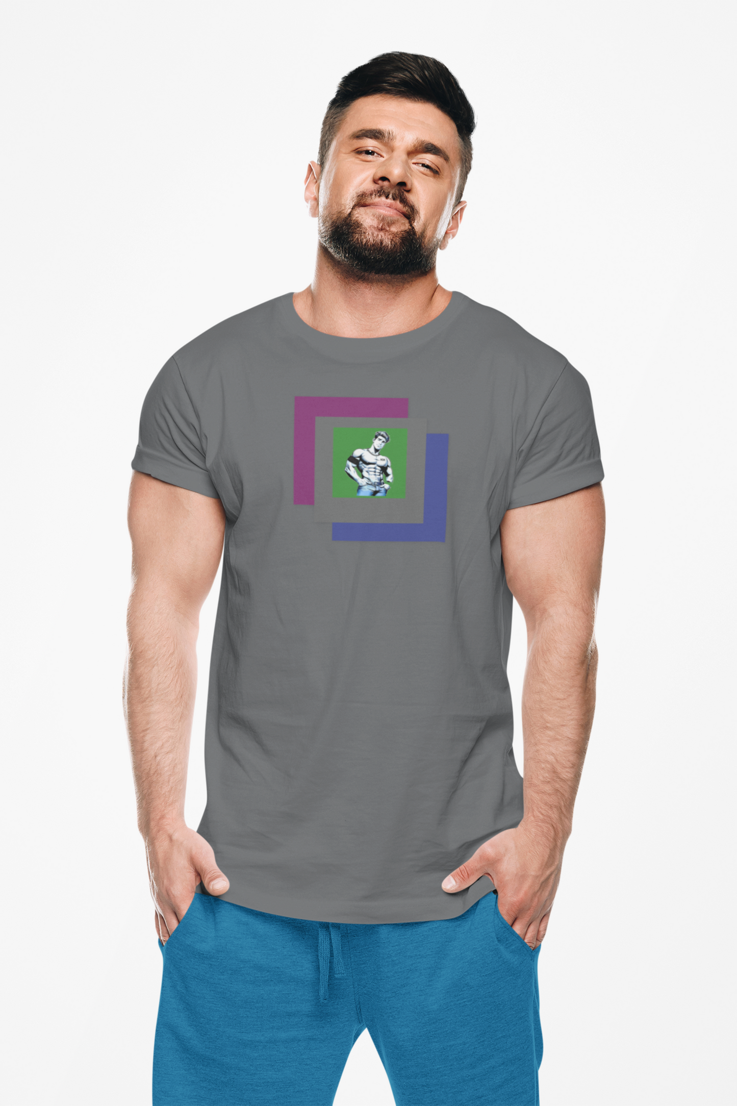 Blue Steel Print Tee-Flex in Full Color