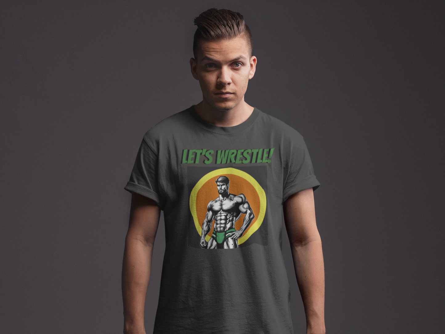 LET'S WRESTLE VINTAGE TEE – MUSCLES, MAYHEM & A SPLASH OF MASC ENERGY