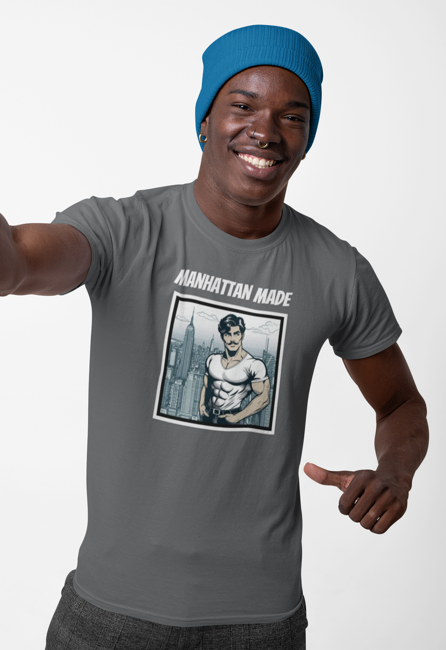 NYC Beefcake Tee- Manhattan Made, Muscle Powered. NYC Approved