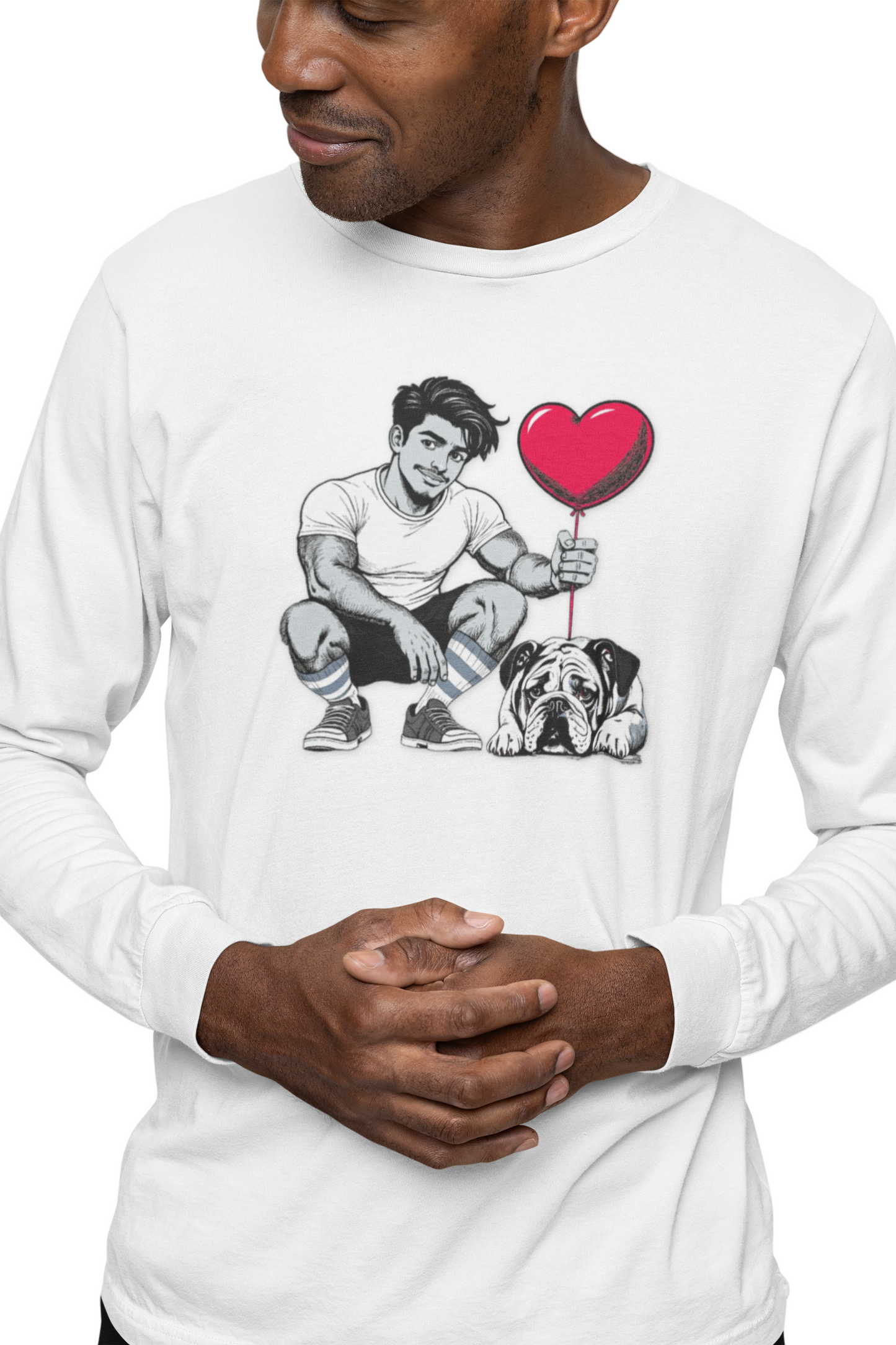 Puppy Love, Beefcake Style, Men’s Long sleeve Tee,