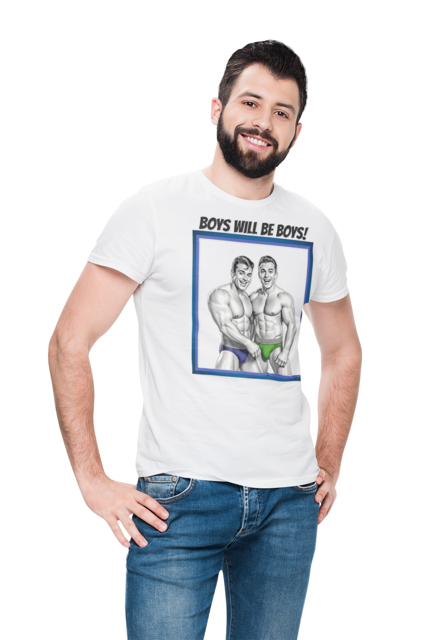 BOYS WILL BE BOYS TEE - WAVE CRASHED AND BARELY CLAD