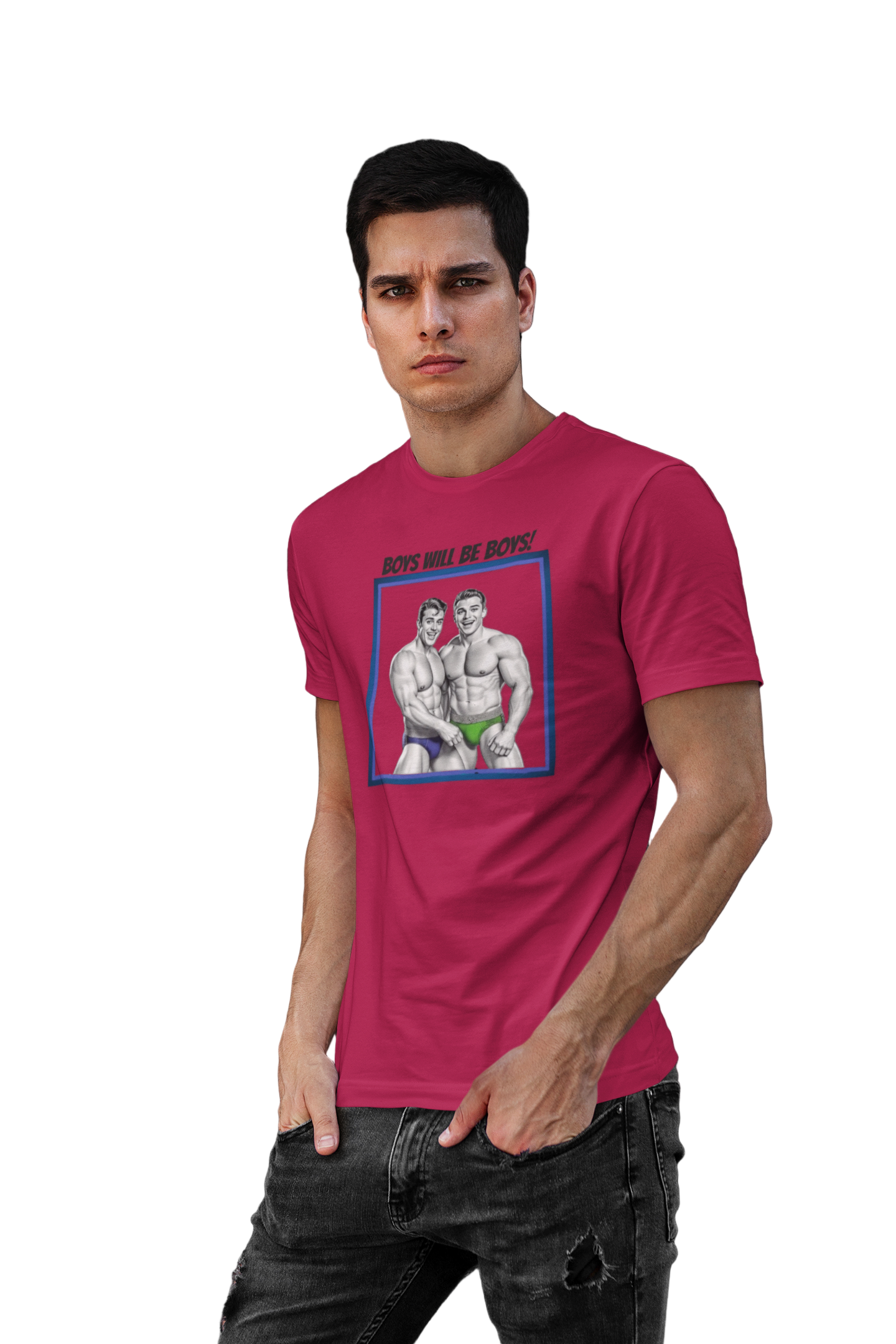 BOYS WILL BE BOYS TEE - WAVE CRASHED AND BARELY CLAD