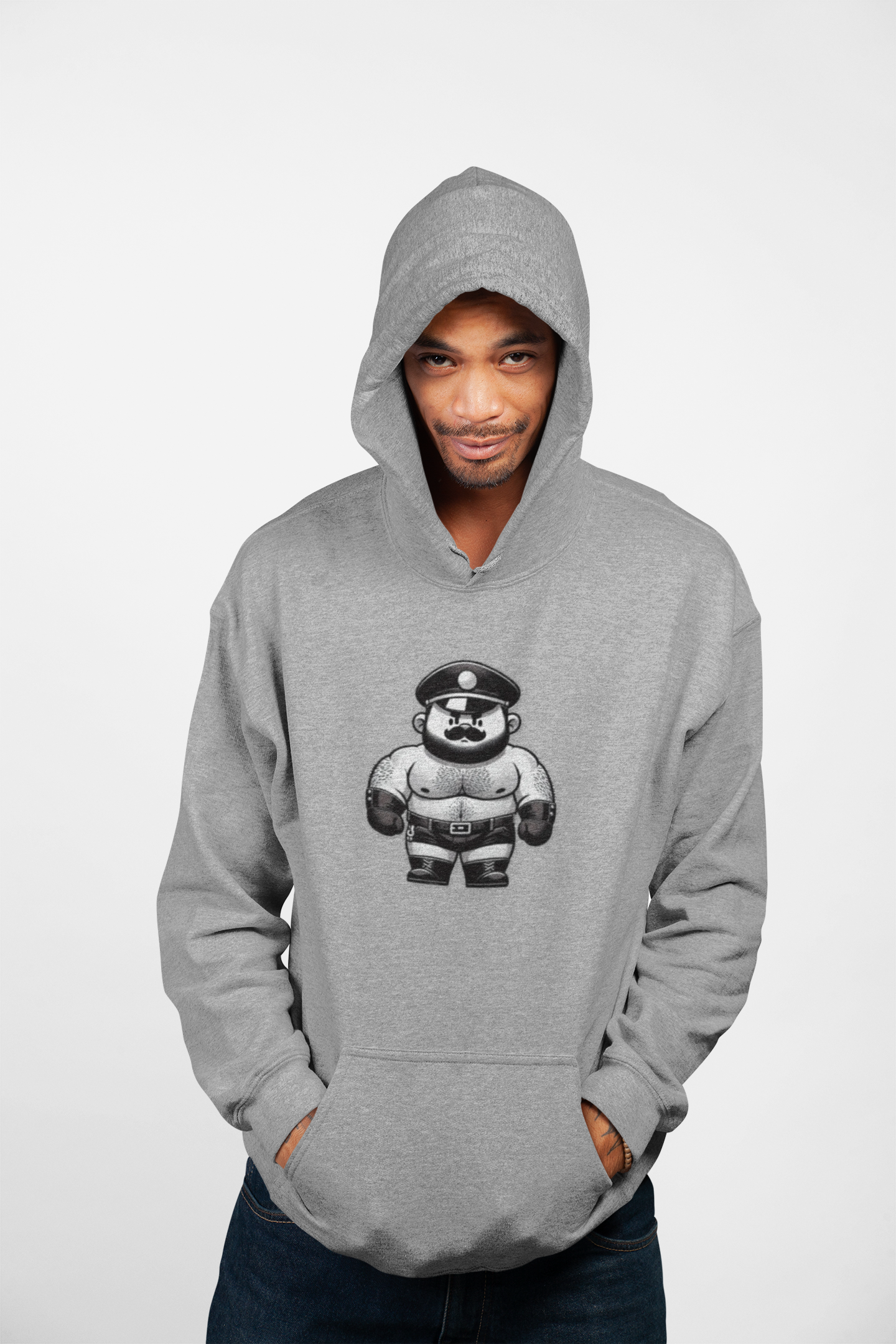 🐼 LEATHER BEAR ON PATROL, MEN'S HOODIE