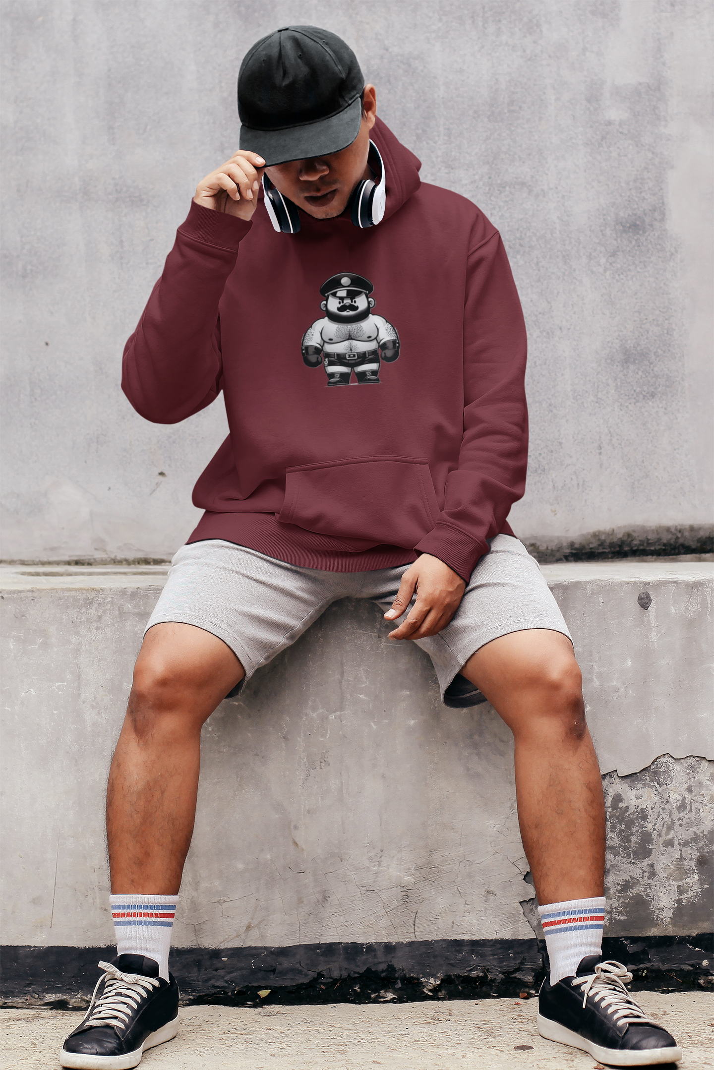 🐼 LEATHER BEAR ON PATROL, MEN'S HOODIE
