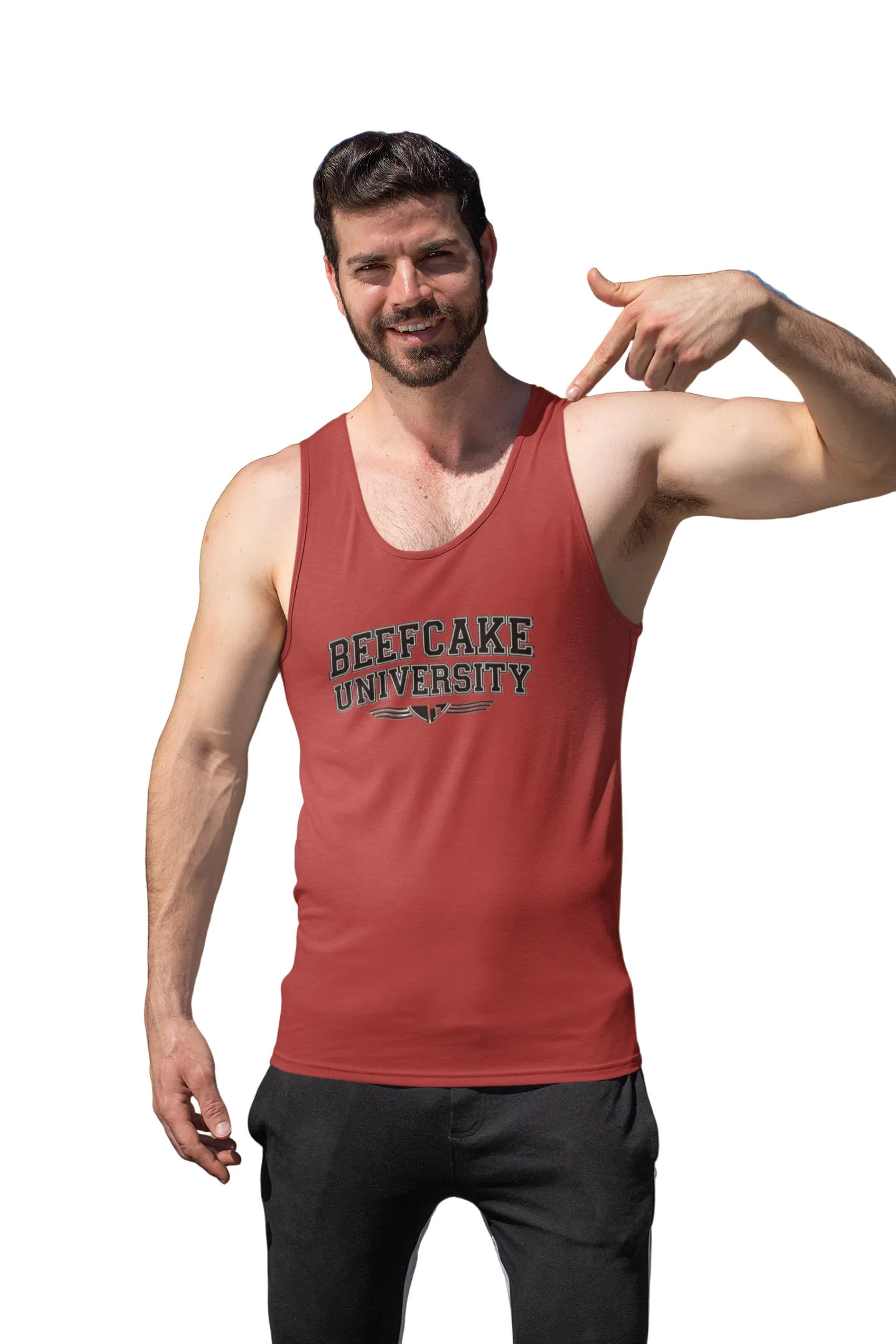 BEEFCAKE UNIVERSITY JERSEY TANK— VINTAGE COLLEGIATE GYM SHIRT