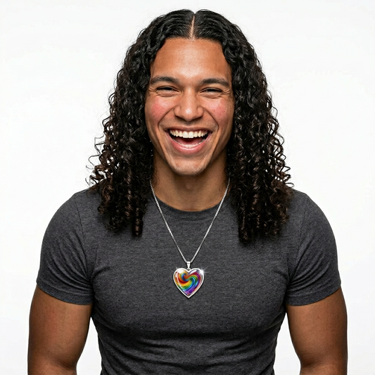 🌈 SWIRLED RAINBOW PRIDE HEART PENDANT- 2026 LIMITED EDITION