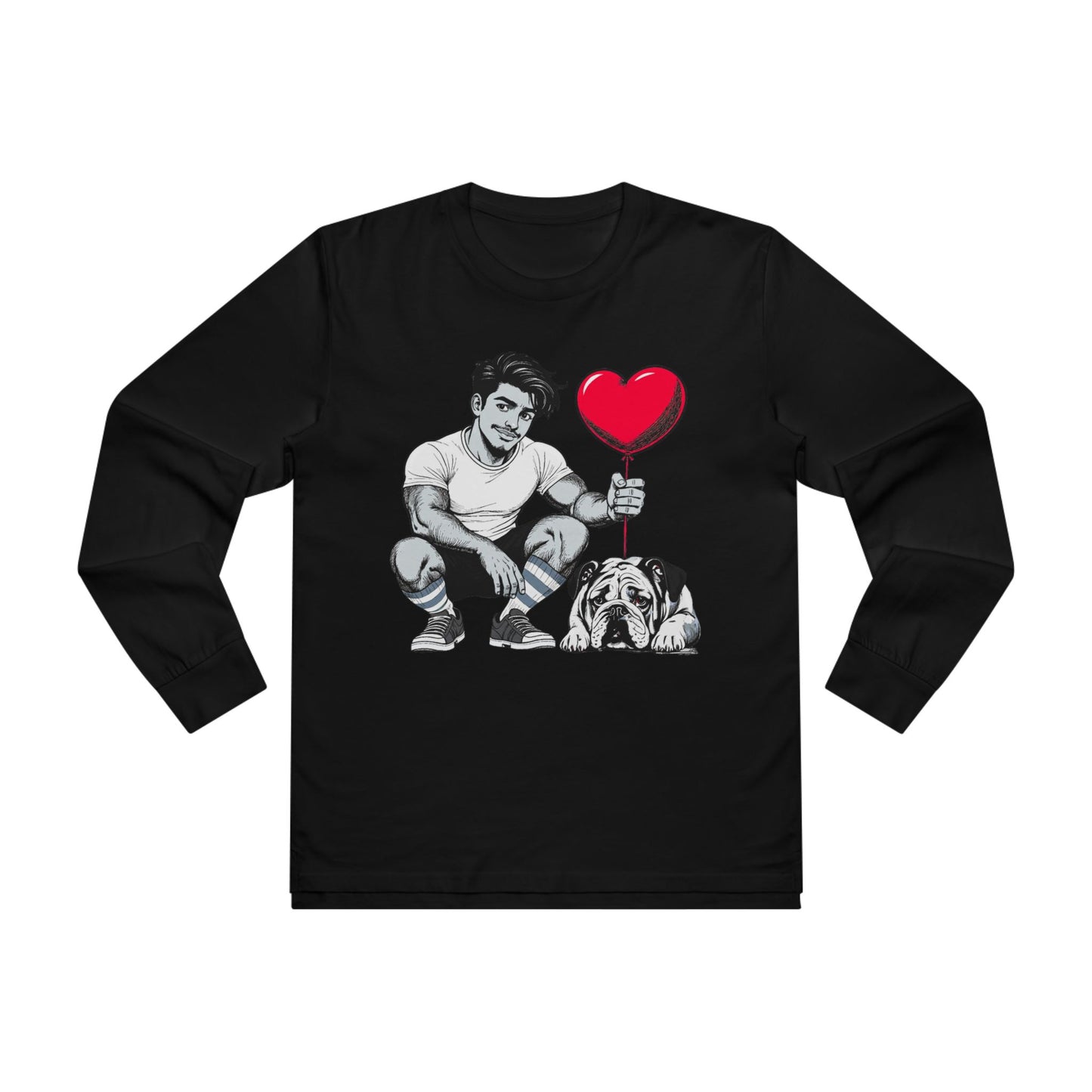 Puppy Love, Beefcake Style, Men’s Long sleeve Tee,