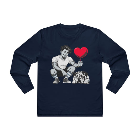 PUPPY LOVE, BEEFCAKE STYLE -MEN'S LONG SLEEVE TEE