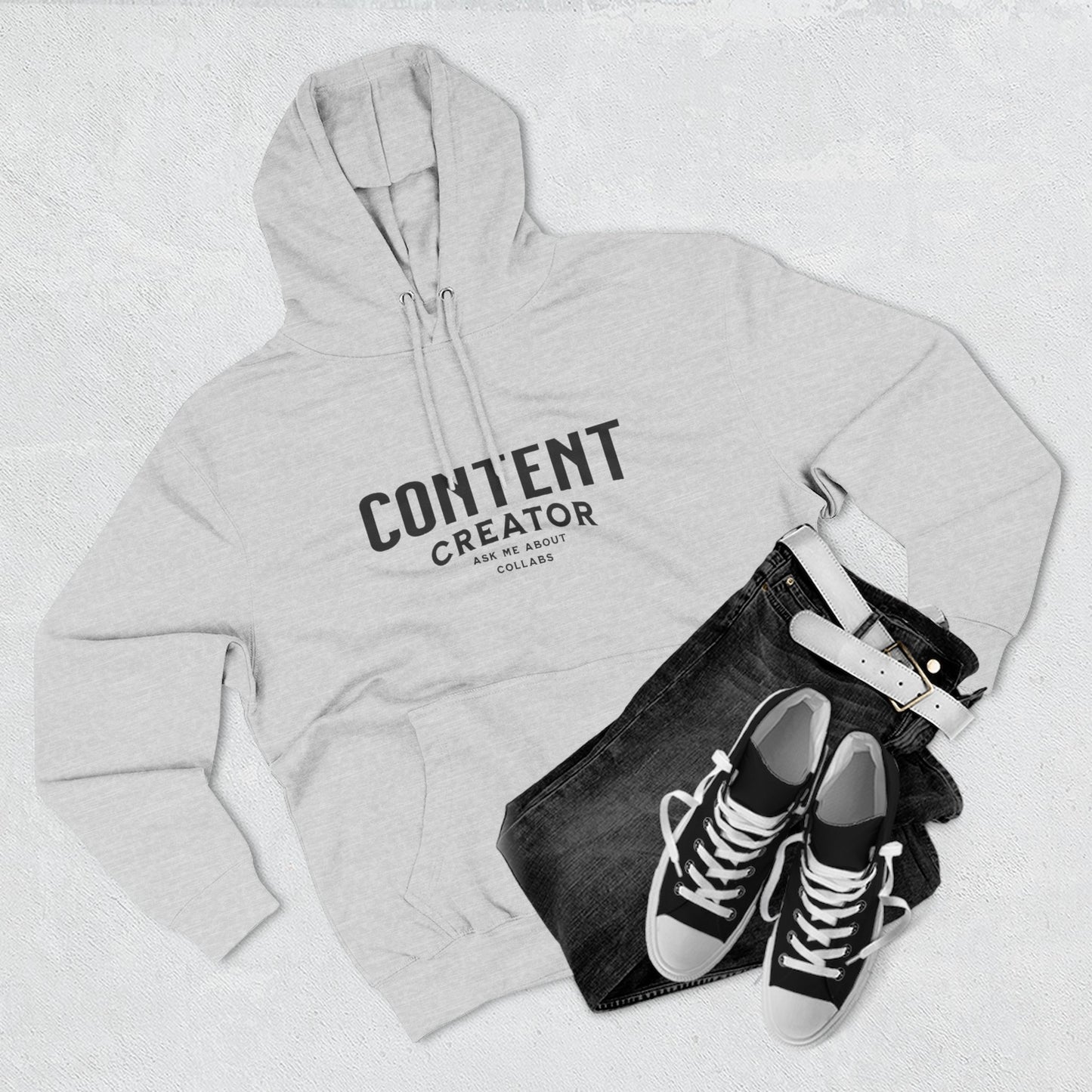 Fleece Hoodie for Content Creators - Three-Panel Design