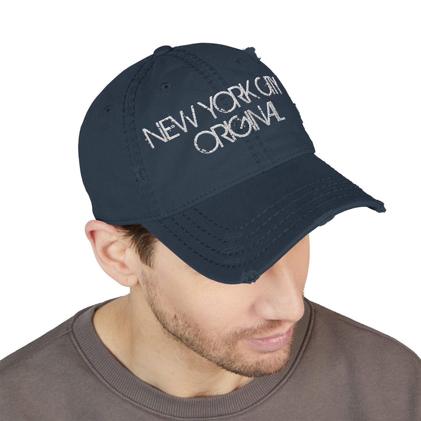 NEW YORK CITY ORIGINAL - DISTRESSED EMBROIDERED DAD HAT