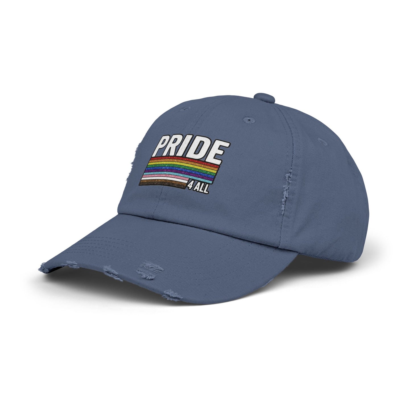 🌈PRIDE 4 ALL- DISTRESSED HAT