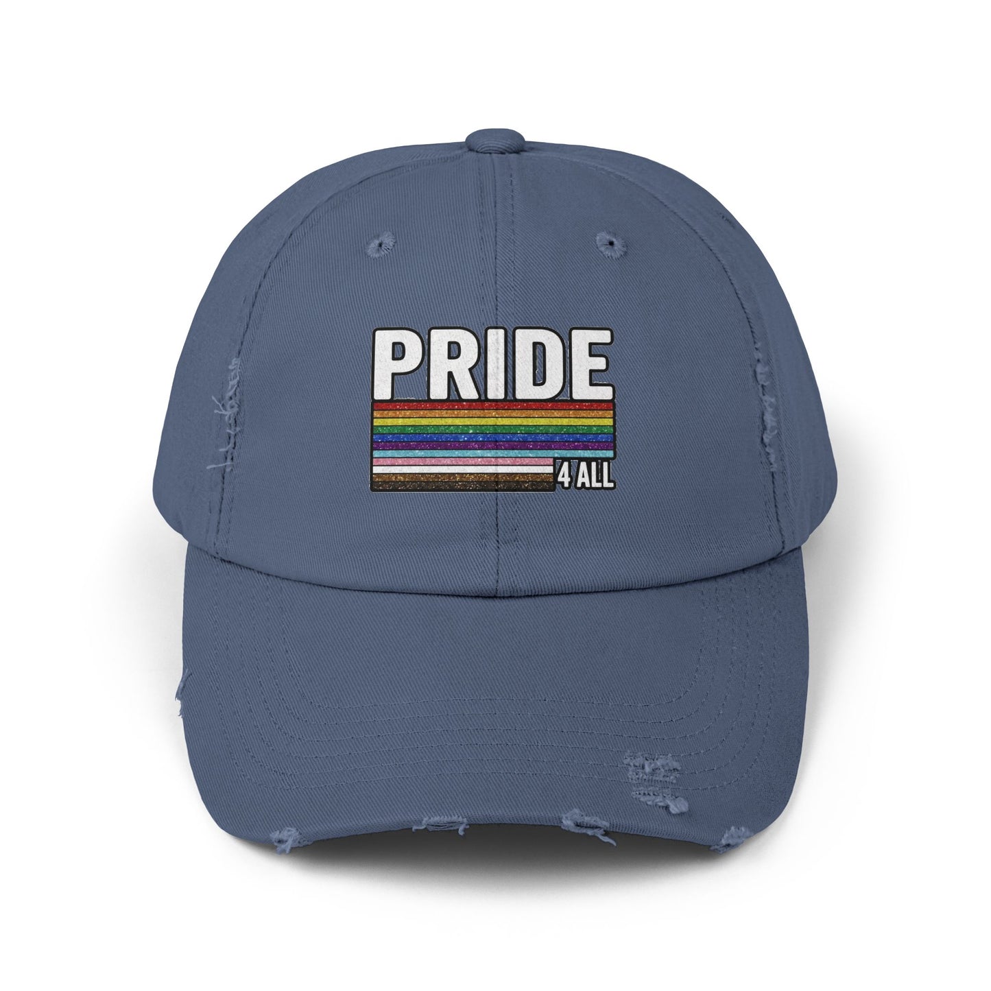 🌈PRIDE 4 ALL- DISTRESSED HAT