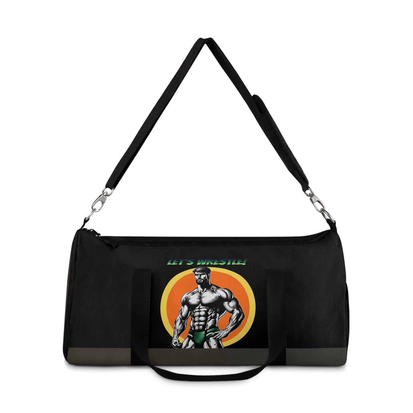 LET’S WRESTLE!- RETRO BEEFCAKES DUFFEL BAG IN BLACK (LIMITED EDITION)