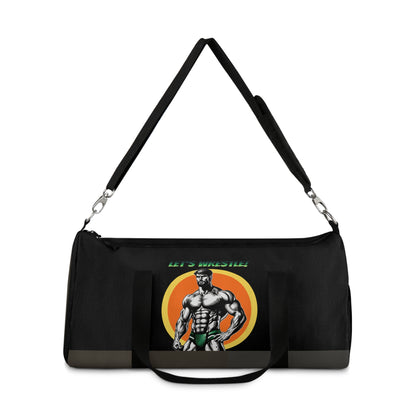 LET’S WRESTLE!- RETRO BEEFCAKES DUFFEL BAG IN BLACK (LIMITED EDITION)