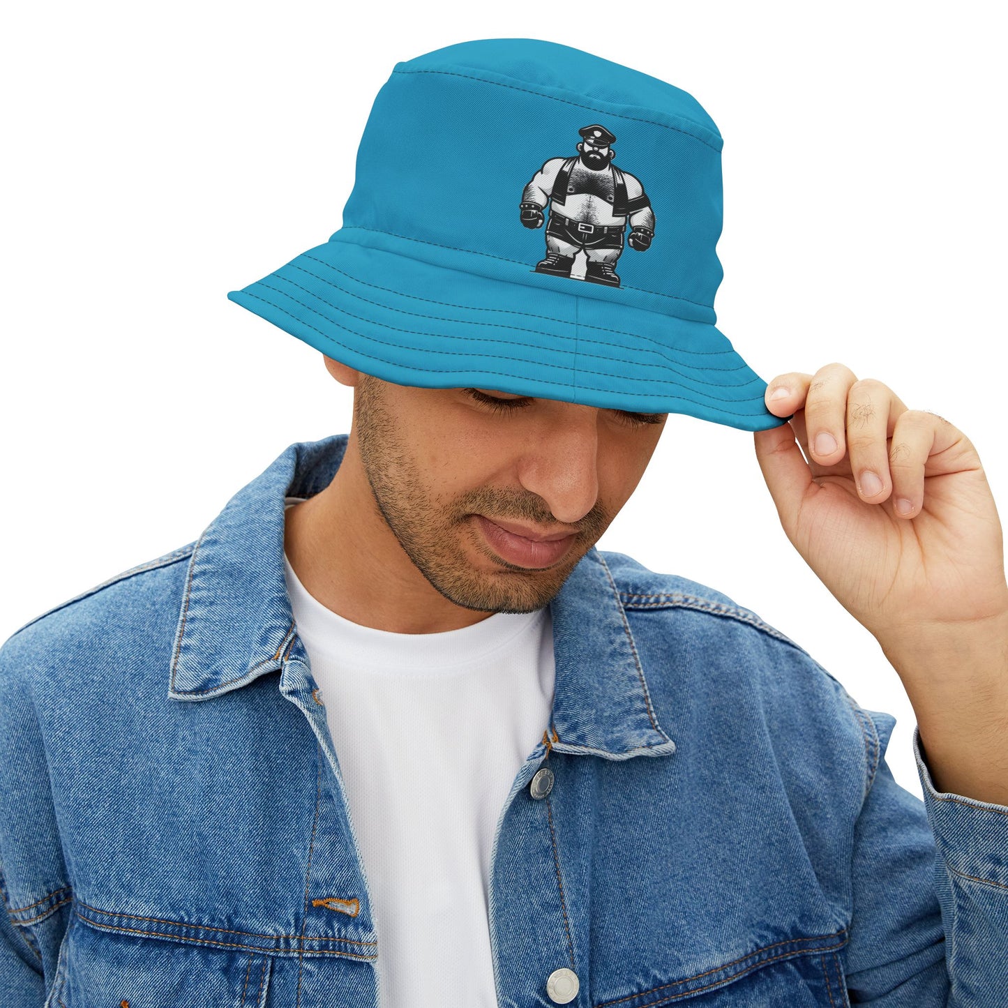 BEEFCAKE LEATHER BEAR BUCKET HAT