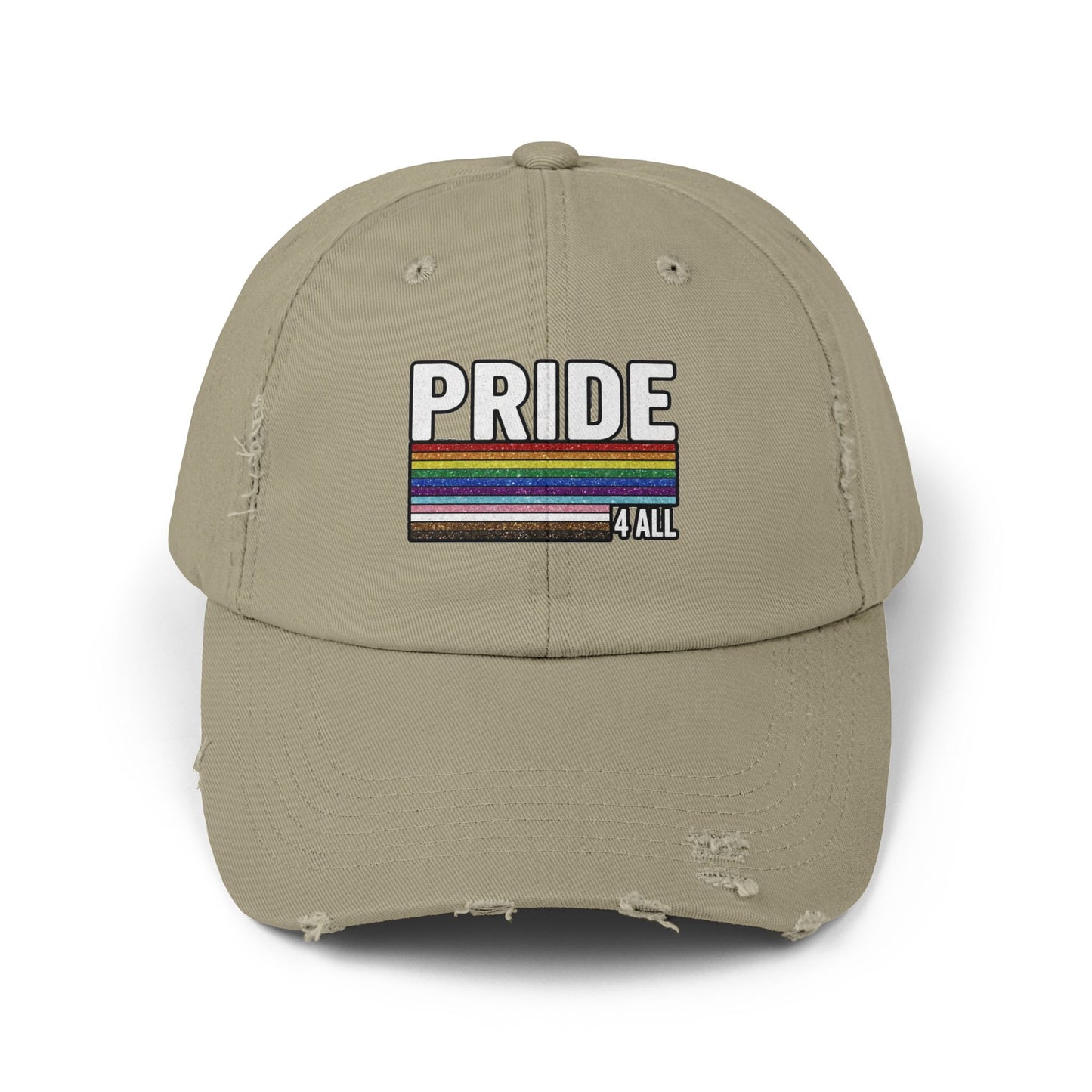 🌈PRIDE 4 ALL- DISTRESSED HAT