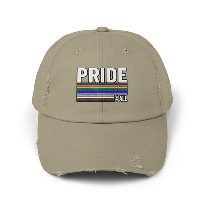 🌈PRIDE 4 ALL- DISTRESSED HAT