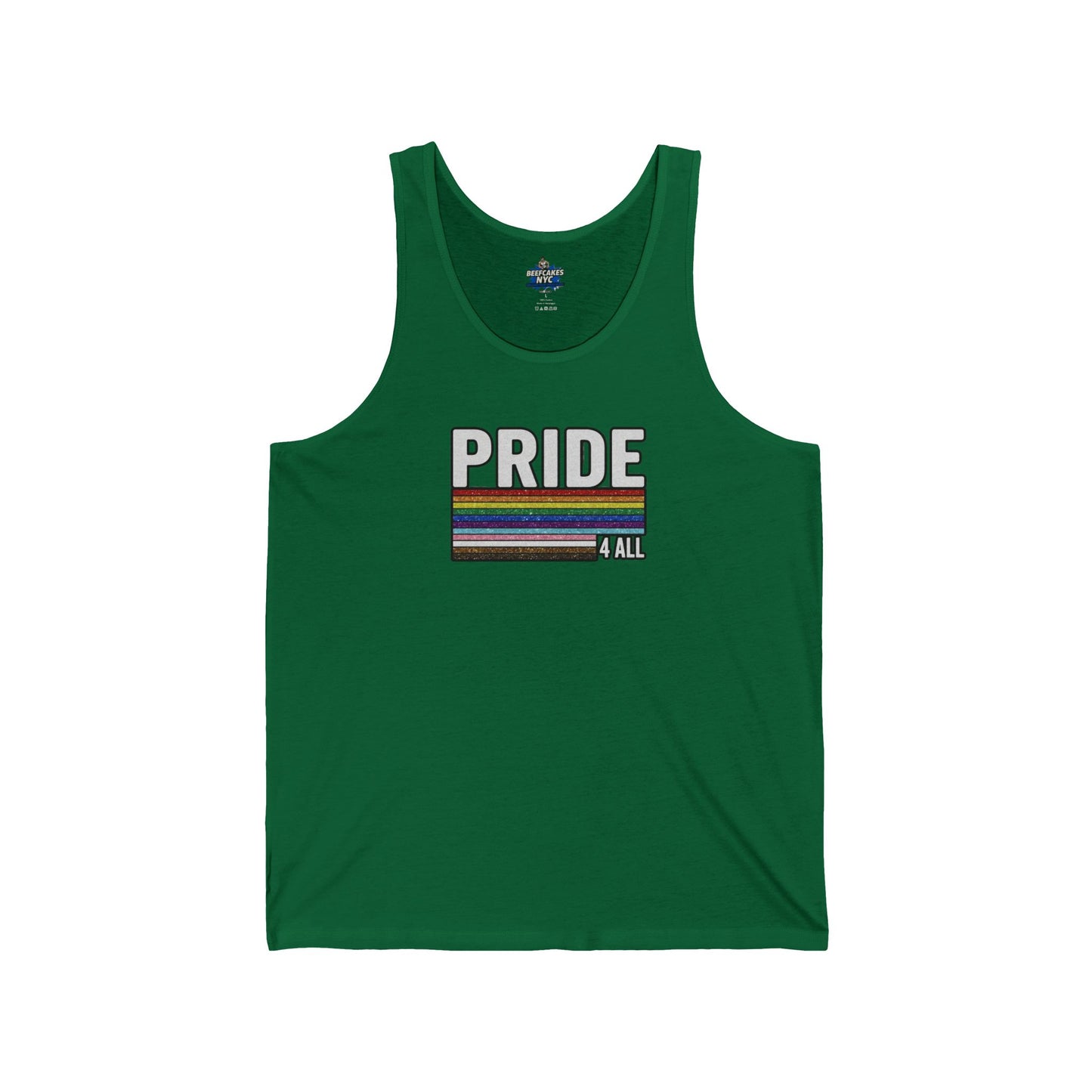 🌈PRIDE COLLECTION -"PRIDE 4 ALL" -RETRO GLITTER STRIPE TANK TOP