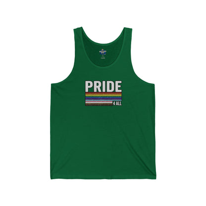 🌈PRIDE COLLECTION -"PRIDE 4 ALL" -RETRO GLITTER STRIPE TANK TOP