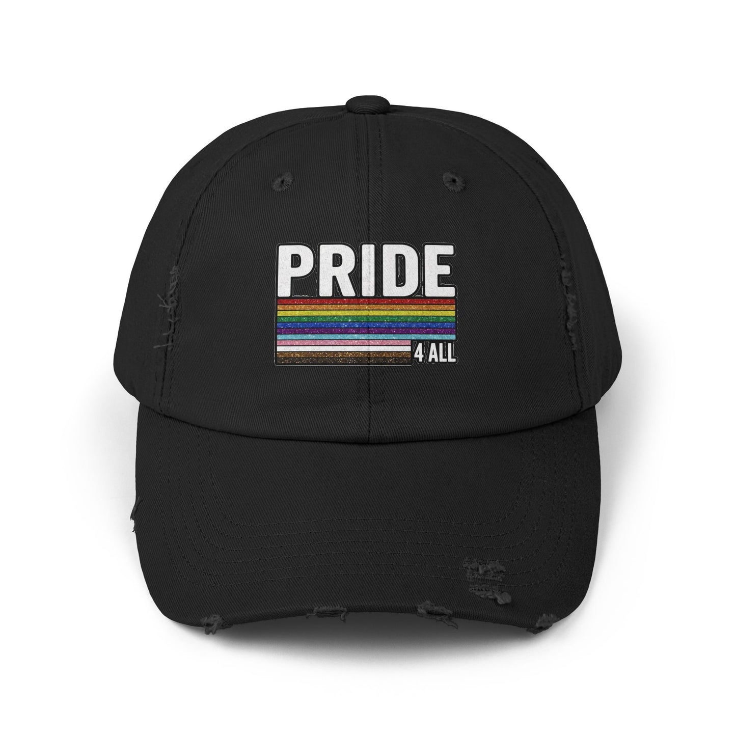 🌈PRIDE 4 ALL- DISTRESSED HAT