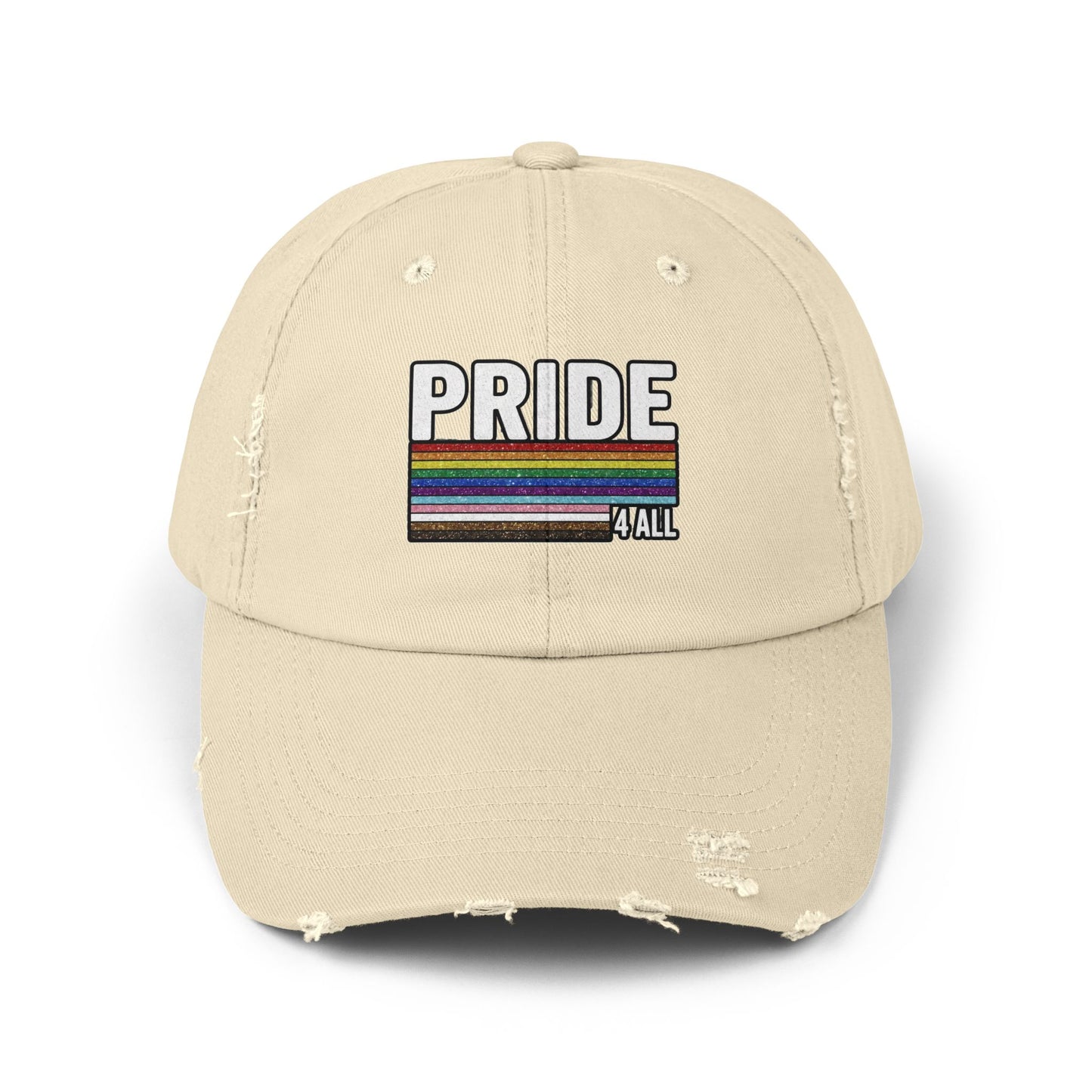 🌈PRIDE 4 ALL- DISTRESSED HAT