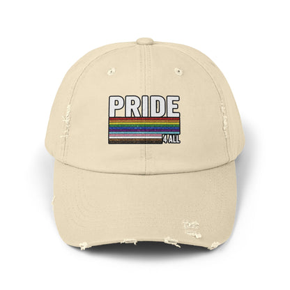 🌈PRIDE 4 ALL- DISTRESSED HAT
