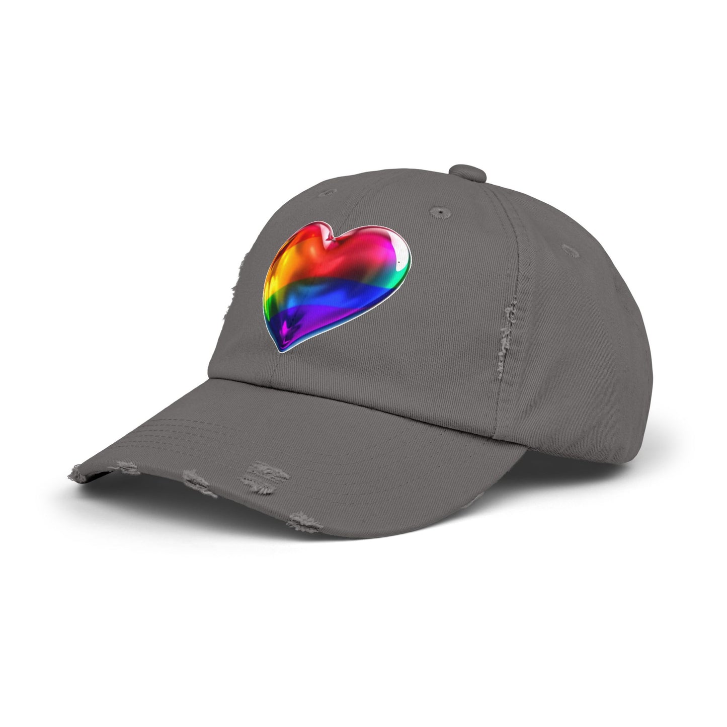🌈PRIDE COLLECTION-THE BIG HEART-ON-DISTRESSED HAT