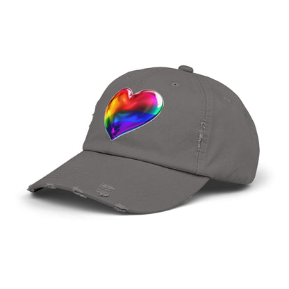 🌈PRIDE COLLECTION-THE BIG HEART-ON-DISTRESSED HAT