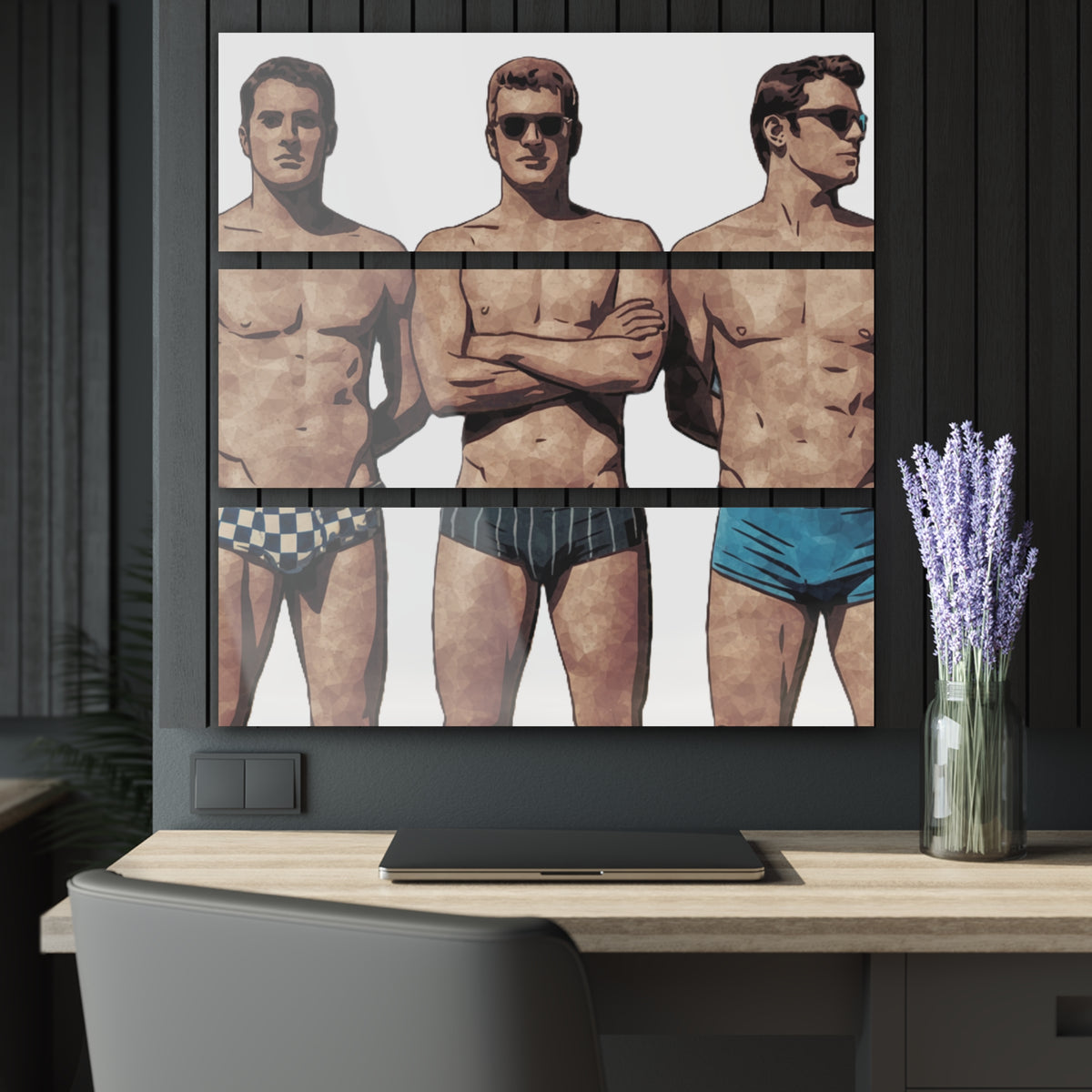 🏖️BOYS OF SUMMER - BEACHSIDE -TRIPTYCH ACRYLIC PRINT 36"x 12"