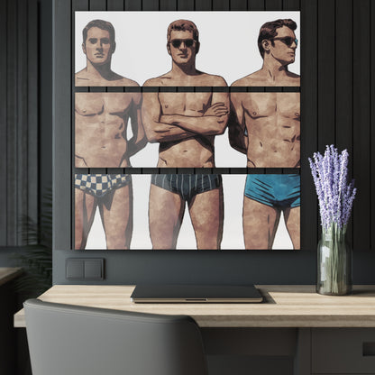 🏖️BOYS OF SUMMER - BEACHSIDE -TRIPTYCH ACRYLIC PRINT 36"x 12"