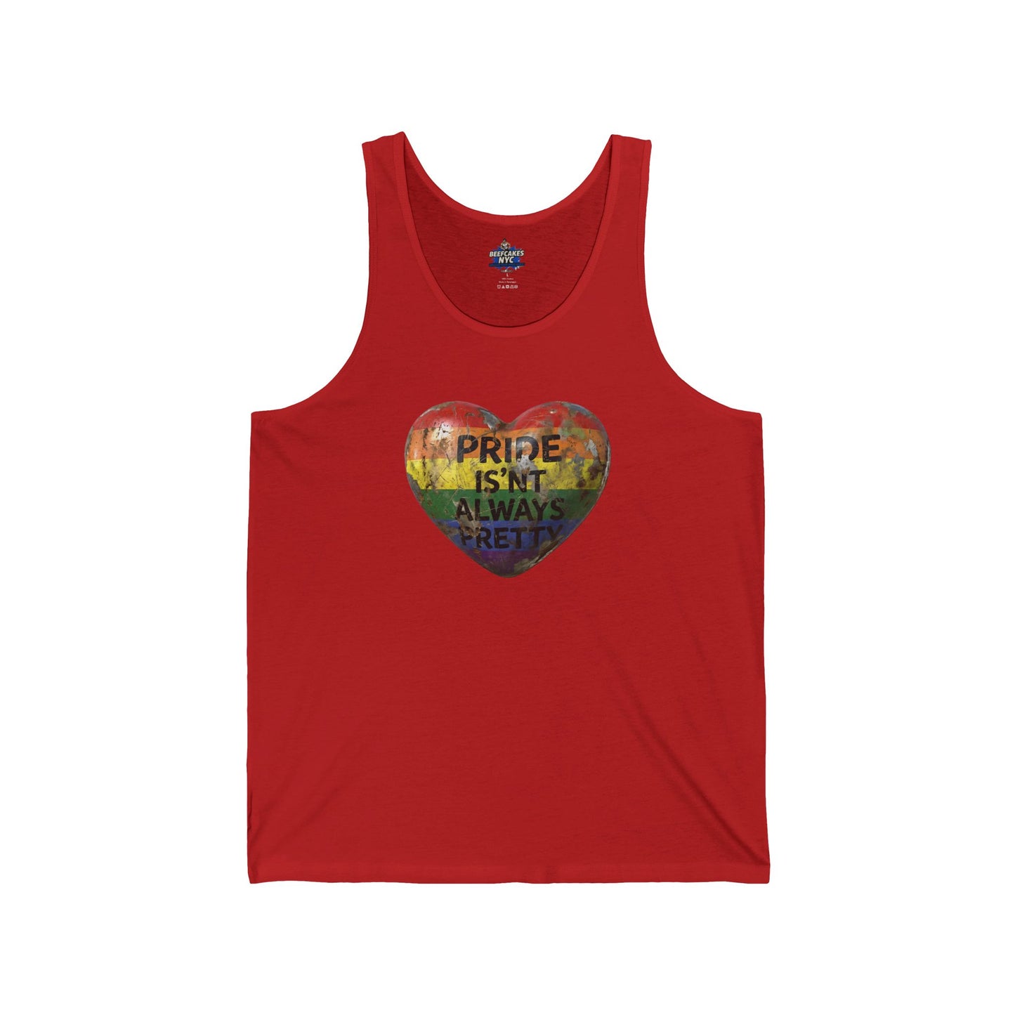 🌈PRIDE COLLECTION-"PRIDE IS'NT ALWYAS PRETTY"-WEATHERED RAINBOW HEART