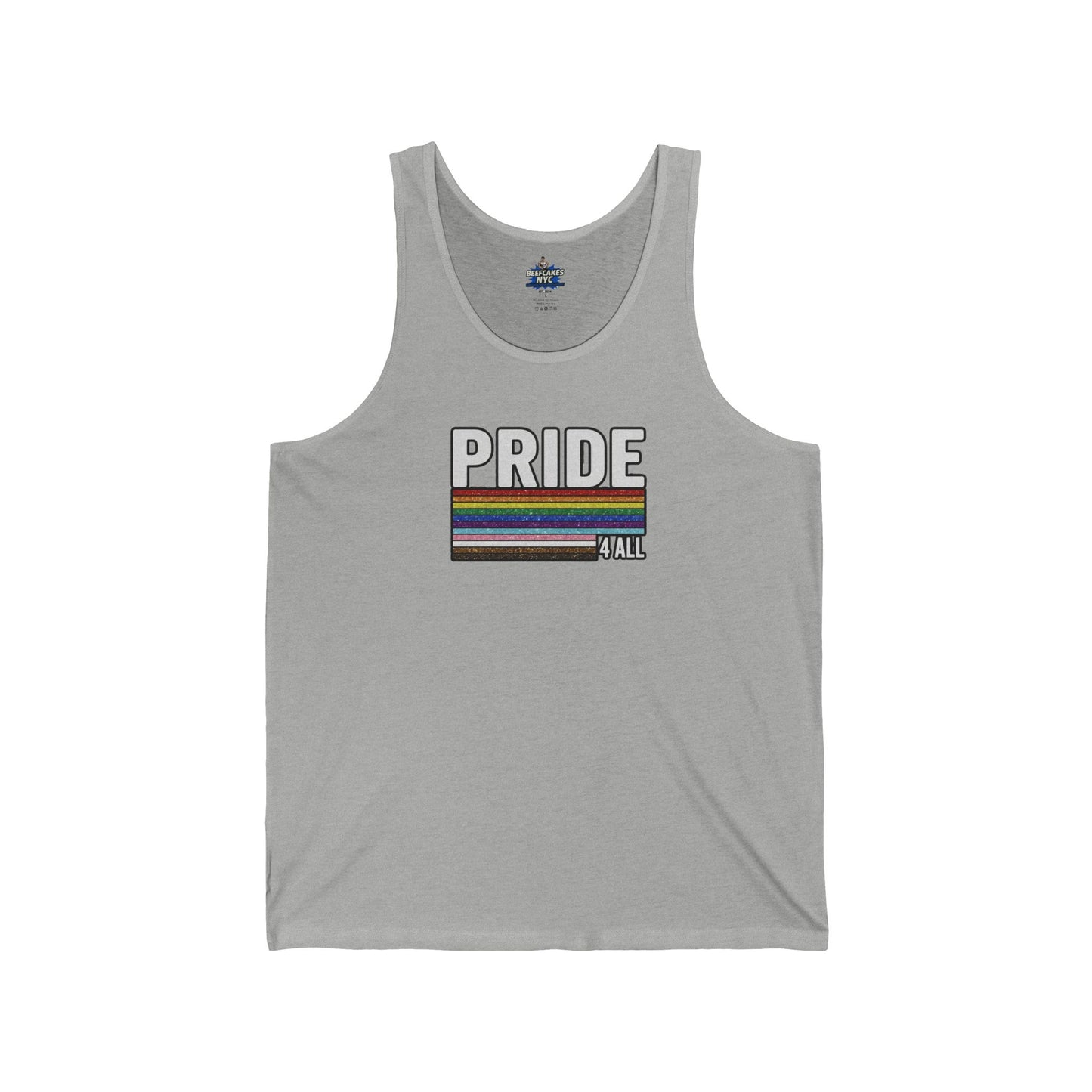 🌈PRIDE COLLECTION -"PRIDE 4 ALL" -RETRO GLITTER STRIPE TANK TOP