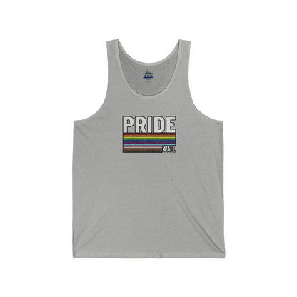 🌈PRIDE COLLECTION -"PRIDE 4 ALL" -RETRO GLITTER STRIPE TANK TOP