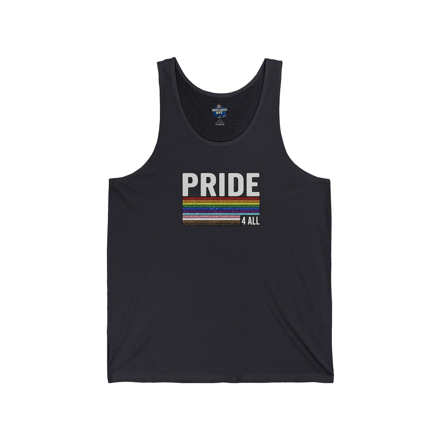 🌈PRIDE COLLECTION -"PRIDE 4 ALL" -RETRO GLITTER STRIPE TANK TOP