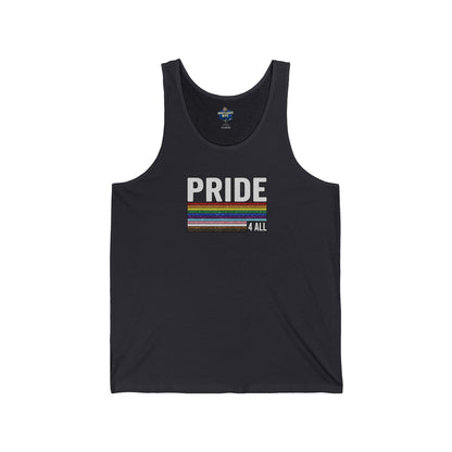 🌈PRIDE COLLECTION -"PRIDE 4 ALL" -RETRO GLITTER STRIPE TANK TOP