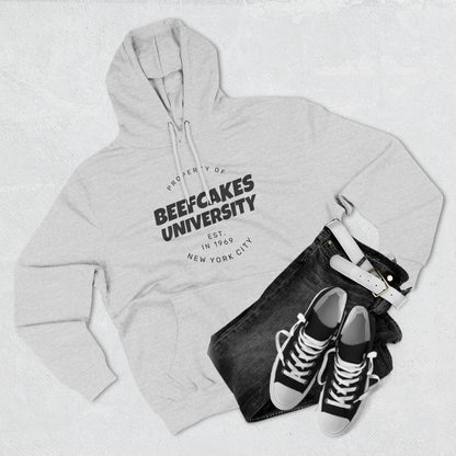 PROPERTY OF BEEFCAKE UNIVERSITY, Three-Panel Fleece Hoodie