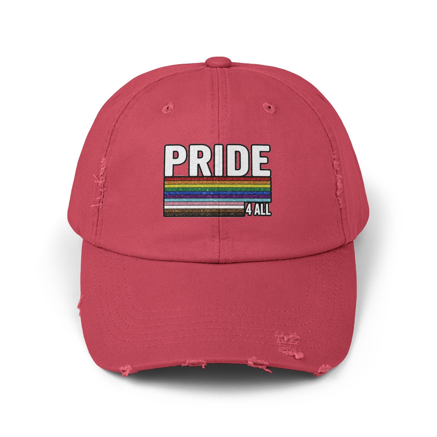 🌈PRIDE 4 ALL- DISTRESSED HAT