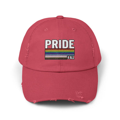 🌈PRIDE 4 ALL- DISTRESSED HAT