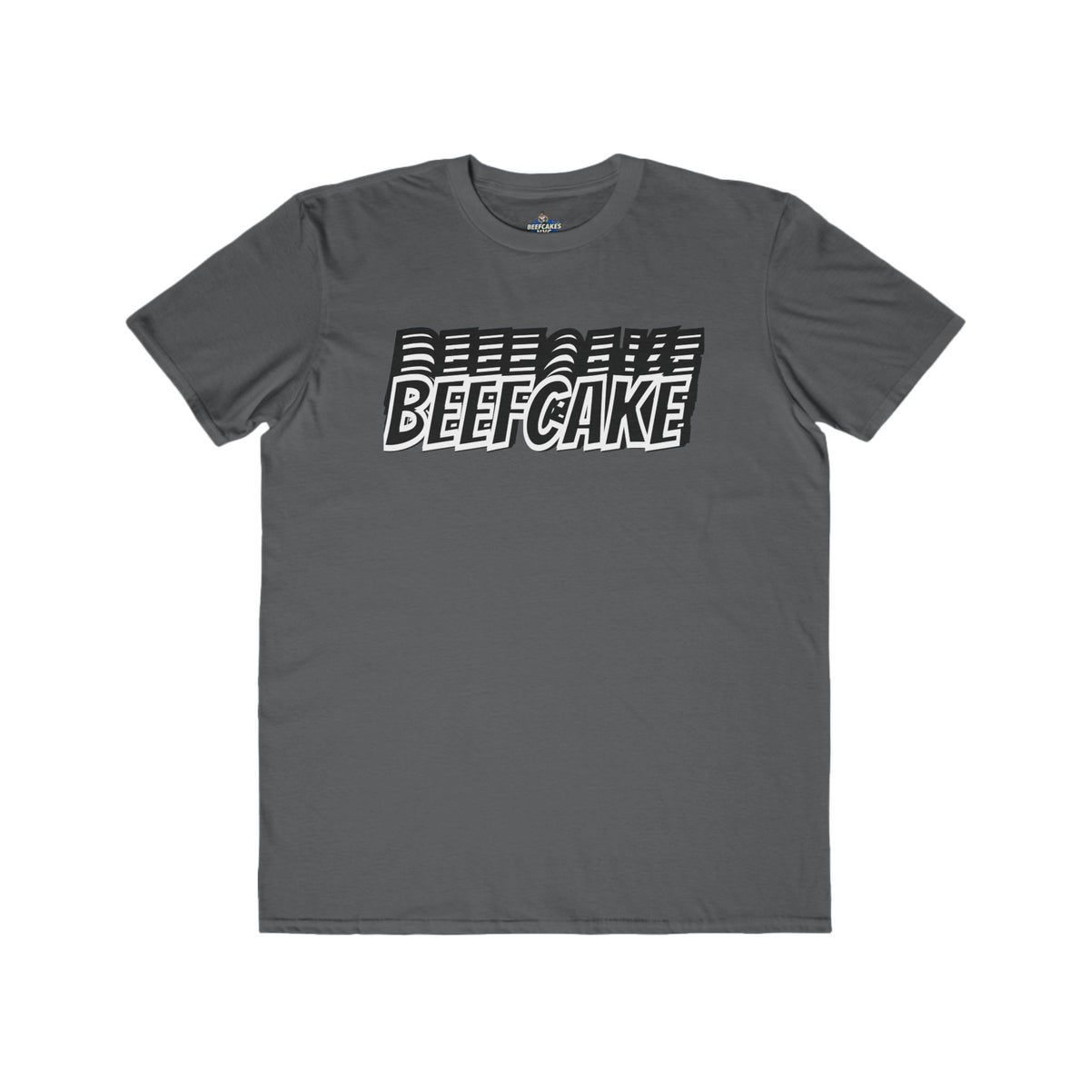 BEEFCAKE CLASSIC FLOATING TEXT TEE SHIRT- EVERYDAY, FOR EVERYONE- THE BOLD EDITION