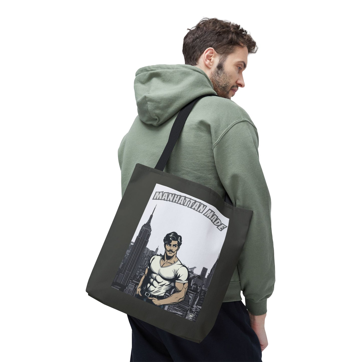 Tote Bag — "Manhattan Made" Vintage NYC Muscleman Graphic Tote