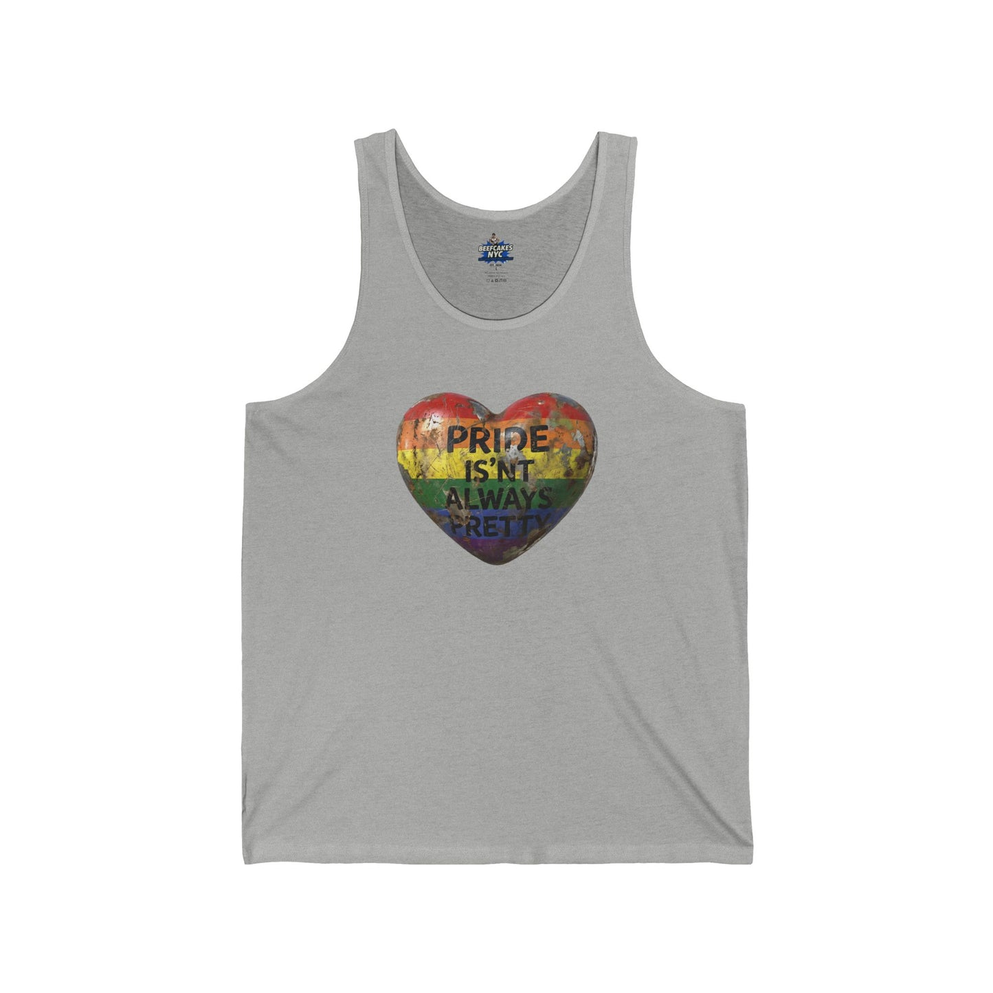 🌈PRIDE COLLECTION-"PRIDE IS'NT ALWYAS PRETTY"-WEATHERED RAINBOW HEART