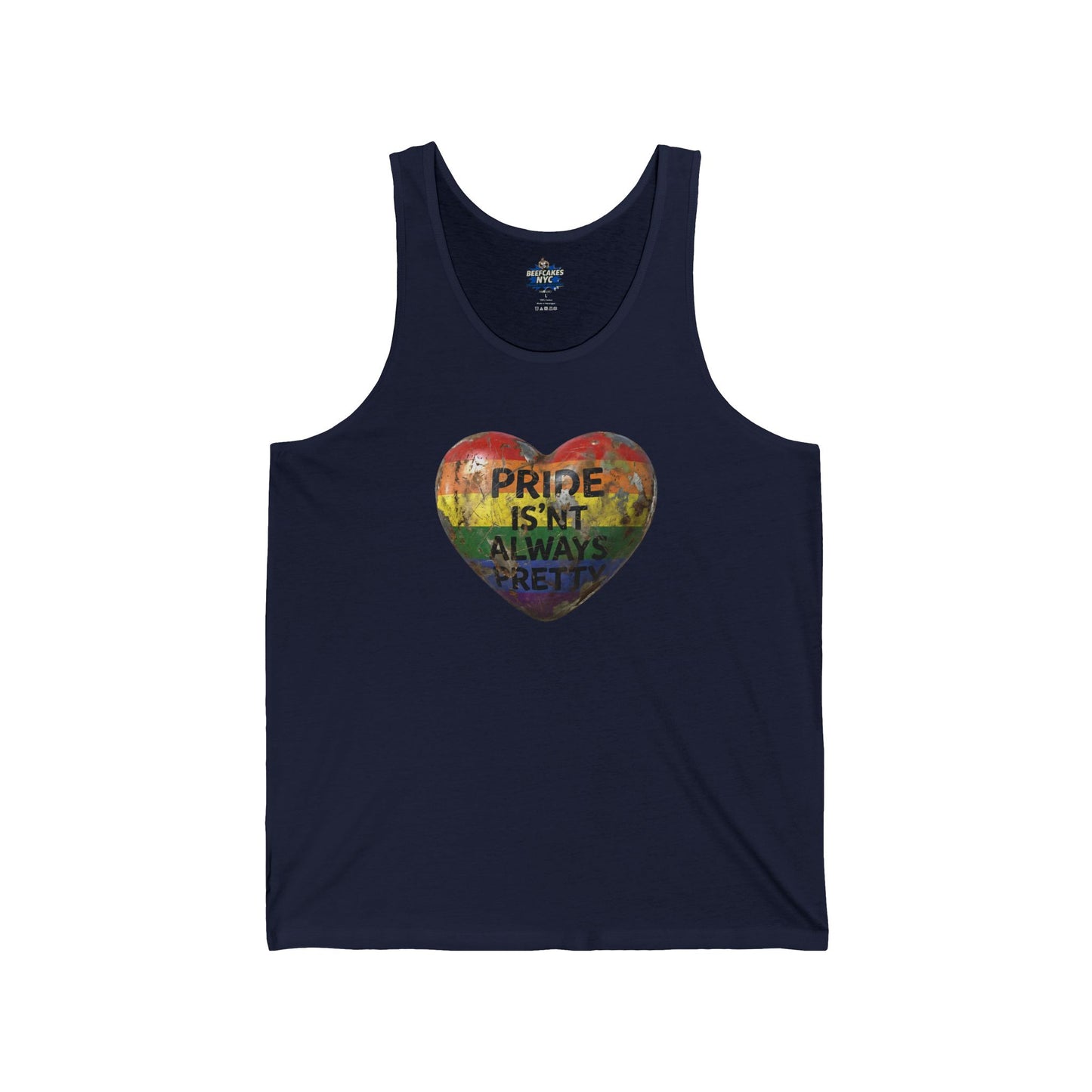 🌈PRIDE COLLECTION-"PRIDE IS'NT ALWYAS PRETTY"-WEATHERED RAINBOW HEART