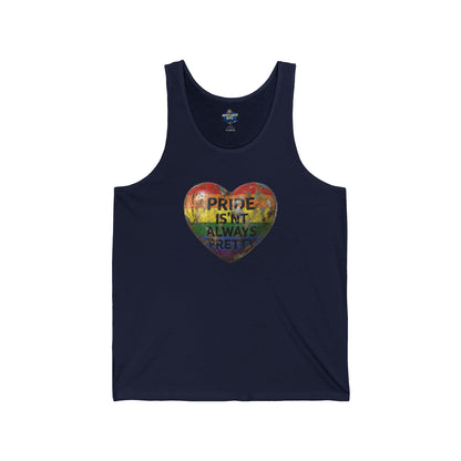 🌈PRIDE COLLECTION-"PRIDE IS'NT ALWYAS PRETTY"-WEATHERED RAINBOW HEART