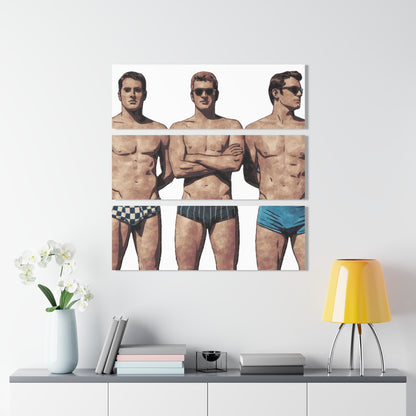 🏖️BOYS OF SUMMER - BEACHSIDE -TRIPTYCH ACRYLIC PRINT 36"x 12"