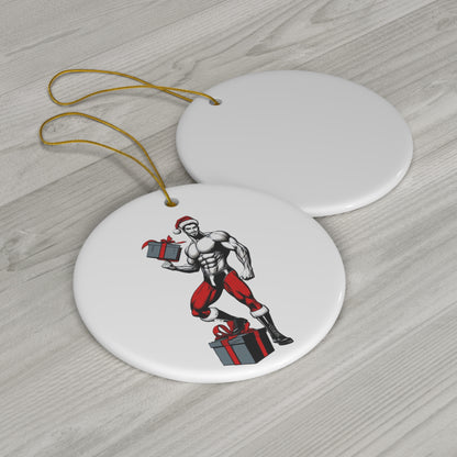 BEEFCAKE PAPI SANTA, CERAMIC ORNAMENT