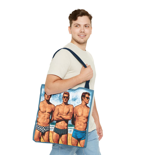 VINTAGE BEEFCAKE BOYS OF SUMMER/COLOR TOTE BAG