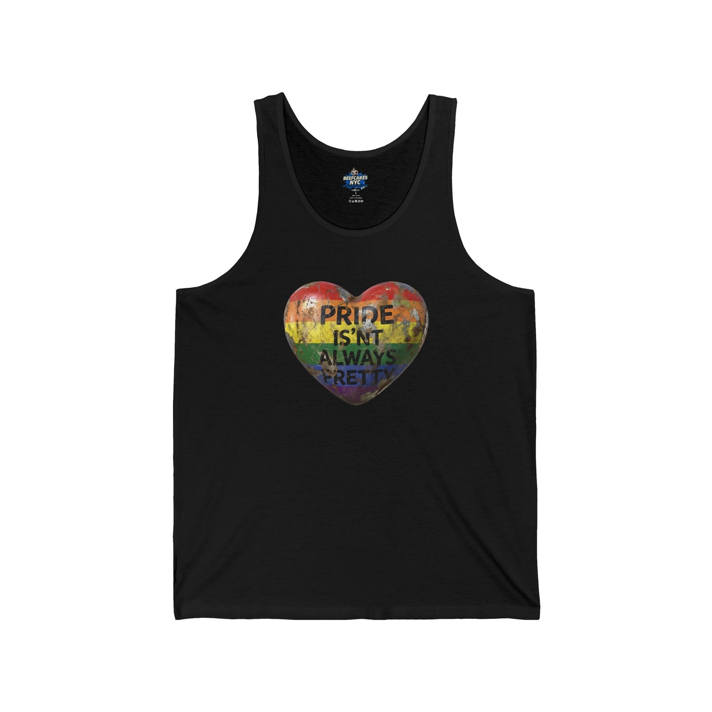 🌈PRIDE COLLECTION-"PRIDE IS'NT ALWYAS PRETTY"-WEATHERED RAINBOW HEART