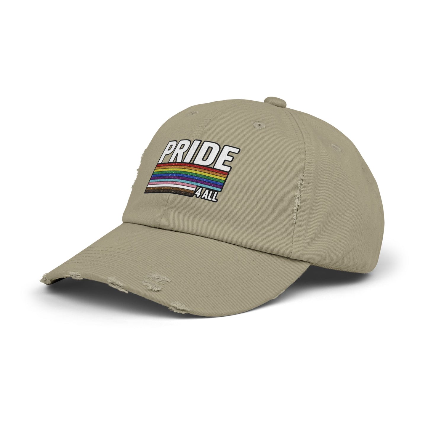 🌈PRIDE 4 ALL- DISTRESSED HAT
